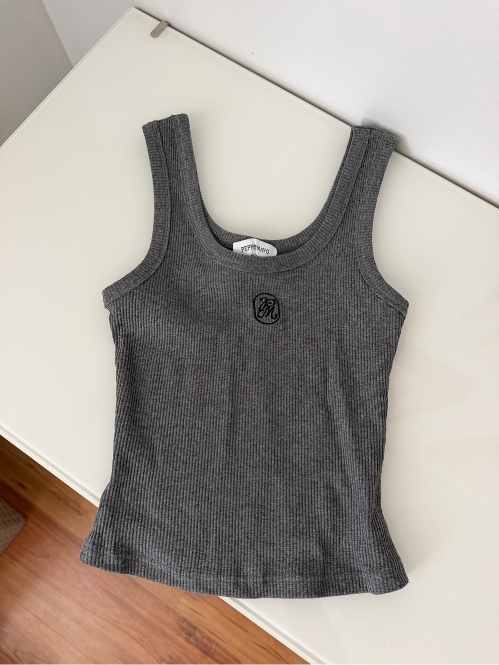 Peppermayo Ribbed Tank Top - Charcoal Gray